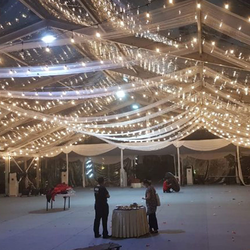 Dekorasi Atap Tenda Kain Transparan